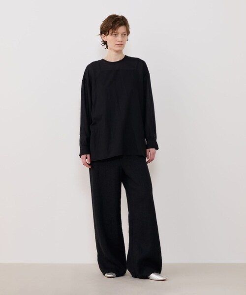 GALERIE VIE(ギャルリー ヴィー)の「ブラッシュドリネン リラックスフィットパンツ(その他パンツ・レディース・ブラック・36/34/32)」の2枚目の写真