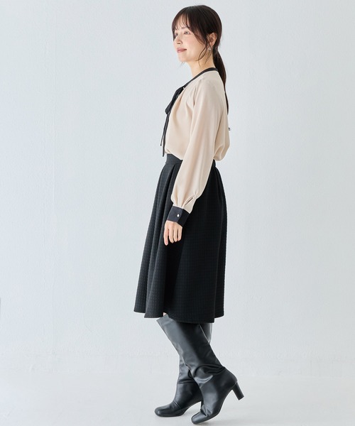 INCEDE（インシード）の「キルトタックスカート（スカート・レディース・チャコールグレー/ブラック・LL/M/L）」の8枚目の写真