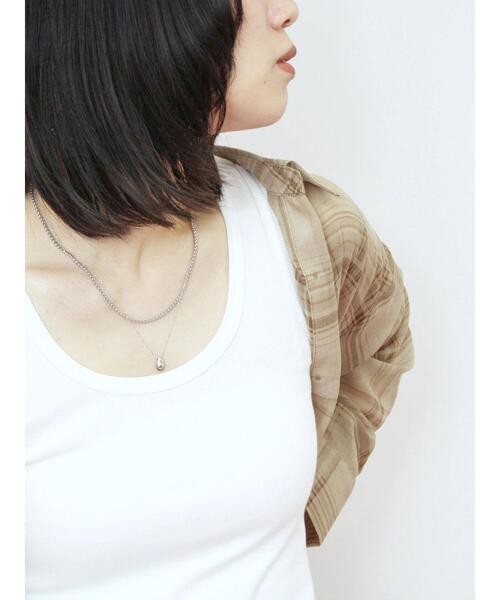 Samansa Mos2 blue（サマンサモスモスブルー）の「◎リブタンク（Tシャツ/カットソー・レディース・オフホワイト/ブラック・F）」の7枚目の写真