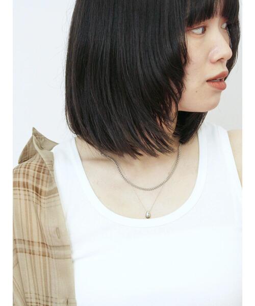 Samansa Mos2 blue（サマンサモスモスブルー）の「◎リブタンク（Tシャツ/カットソー・レディース・オフホワイト/ブラック・F）」の6枚目の写真