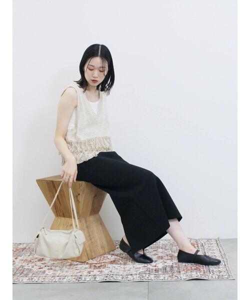 Samansa Mos2 blue（サマンサモスモスブルー）の「◎リブタンク（Tシャツ/カットソー・レディース・オフホワイト/ブラック・F）」の19枚目の写真