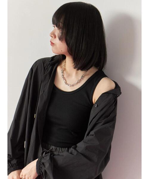 Samansa Mos2 blue（サマンサモスモスブルー）の「◎リブタンク（Tシャツ/カットソー・レディース・オフホワイト/ブラック・F）」の16枚目の写真