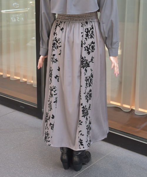 axes femme（アクシーズファム）の「編上フロッキー切替スカート（スカート・レディース・パープル/ブラック/グレー/ネイビー・FREE）」の7枚目の写真