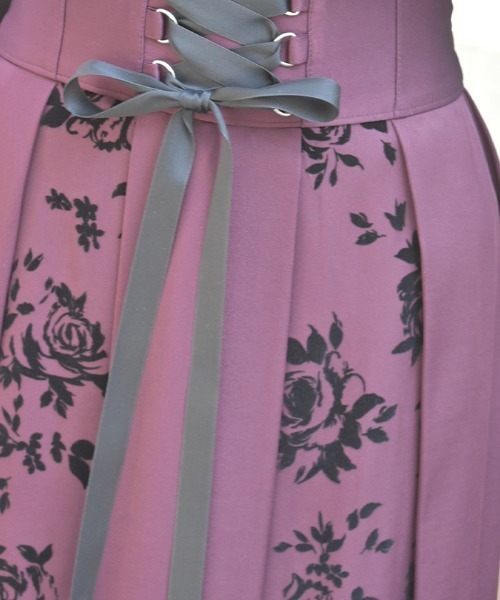 axes femme（アクシーズファム）の「編上フロッキー切替スカート（スカート・レディース・パープル/ブラック/グレー/ネイビー・FREE）」の8枚目の写真