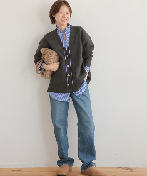 ジャーナルスタンダード　レリューム　コットンカシミア　ダブルニットカーディガン JOURNAL STANDARD relume カーディガン 「追加」「25AW新作