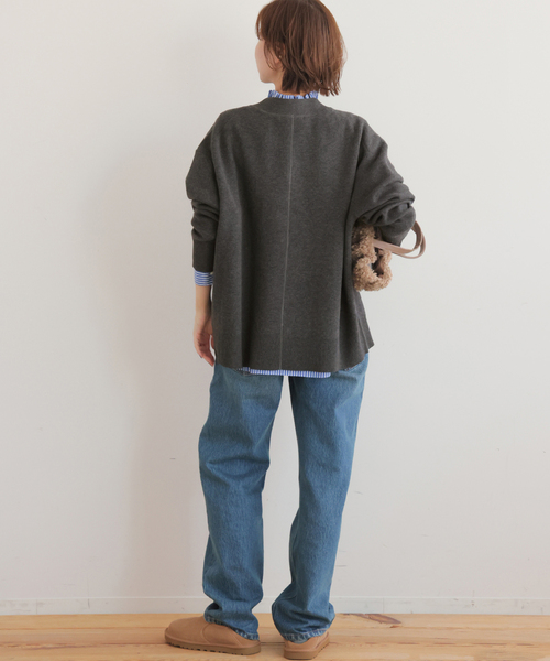 JOURNAL STANDARD relume（ジャーナルスタンダード　レリューム）の「《追加》[25AW新作］コットンカシミヤミックスダブルニットVネックカーディガン（カーディガン/ボレロ・レディース・チャコールグレー/ブラウン/ネイビー・FREE）」の15枚目の写真