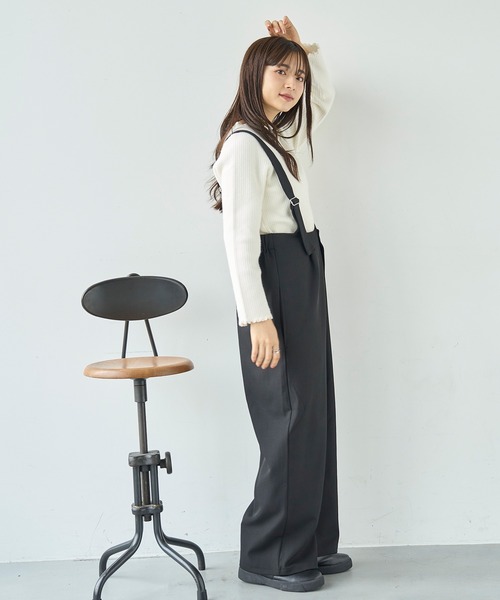 mil（ミル）の「ハイウエストサロペット【587130】（サロペット/オーバーオール・レディース・ブラウン/チャコールグレー/ブラック・S/XS）」の20枚目の写真