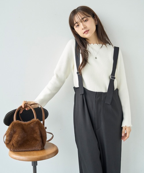 mil（ミル）の「ハイウエストサロペット【587130】（サロペット/オーバーオール・レディース・ブラウン/チャコールグレー/ブラック・S/XS）」の18枚目の写真