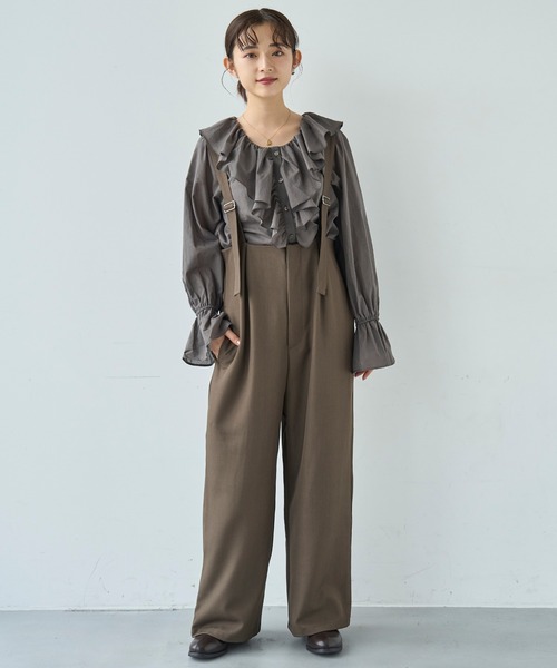 mil（ミル）の「ハイウエストサロペット【587130】（サロペット/オーバーオール・レディース・ブラウン/チャコールグレー/ブラック・S/XS）」の5枚目の写真