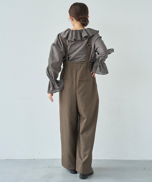 mil（ミル）の「ハイウエストサロペット【587130】（サロペット/オーバーオール・レディース・ブラウン/チャコールグレー/ブラック・S/XS）」の9枚目の写真