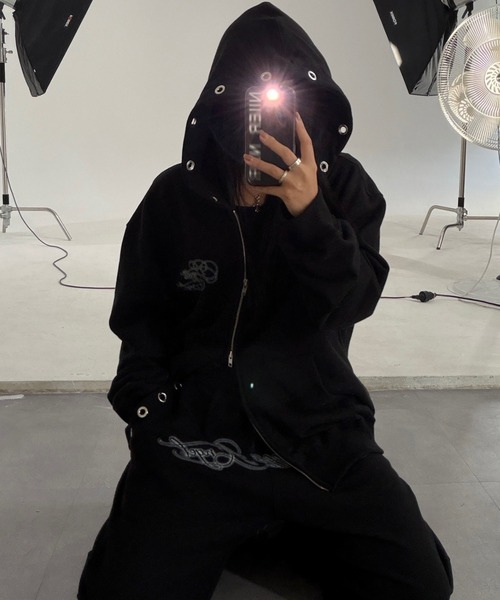 A'GEM/9 × .kom 『NIIER NOR/ニアノア』 BA-CROSS EYELET HOOD ZIP-UP