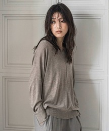 シルクカシミヤVネックコクーンニットプルオーバー≪手洗い可能≫