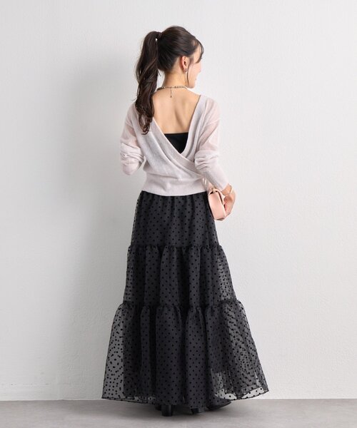 La boutique BonBon(ラブティックボンボン)の「【3サイズ展開あり】ドットフロッキーティアードスカート(ブラック)(スカート・レディース・ブラック・PS/36/FREE)」の18枚目の写真