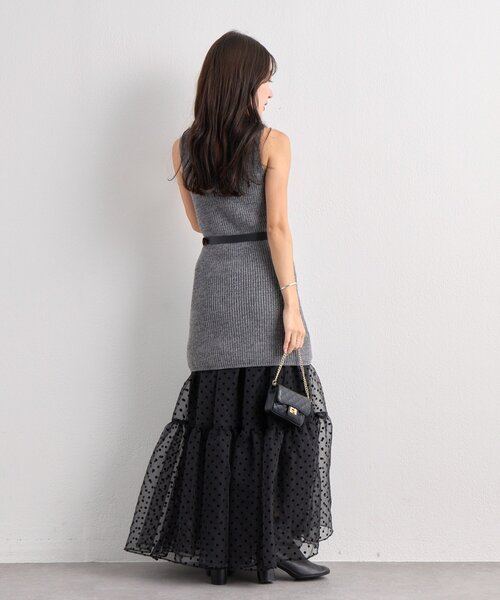 La boutique BonBon(ラブティックボンボン)の「【3サイズ展開あり】ドットフロッキーティアードスカート(ブラック)(スカート・レディース・ブラック・PS/36/FREE)」の15枚目の写真