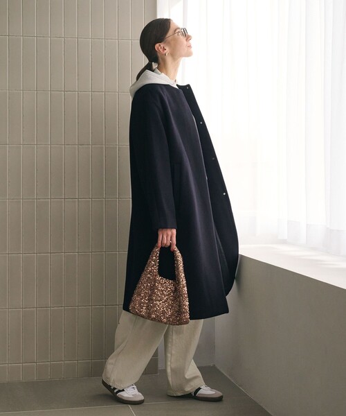 毛ナイロン ノーカラーコート（その他アウター）｜BEAUTY&YOUTH UNITED