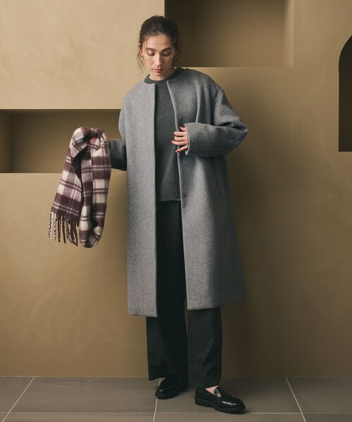 毛ナイロン ノーカラーコート（その他アウター）｜BEAUTY&YOUTH UNITED