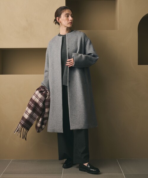 毛ナイロン ノーカラーコート（その他アウター）｜BEAUTY&YOUTH UNITED