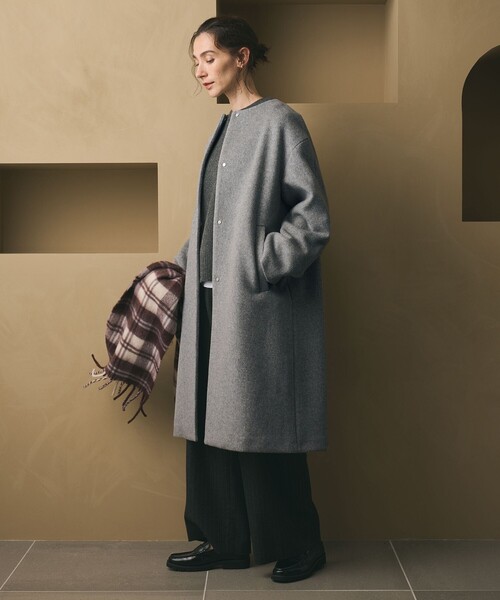 毛ナイロン ノーカラーコート（その他アウター）｜BEAUTY&YOUTH UNITED