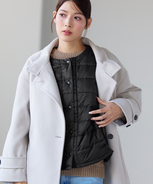 Filomo（フィローモ）の「[Filomo]ダウンベスト  ライトダウン ナイロンベスト（ダウンベスト・レディース・ブラック/ブルー/グリーン・M/L/LL）」の6枚目の写真
