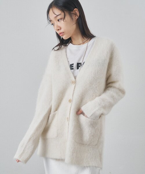 Whim Gazette ホワイトカーディガン Fサイズ スーリーアルパカカーディガン（カーディガン/ボレロ）｜Whim Gazette