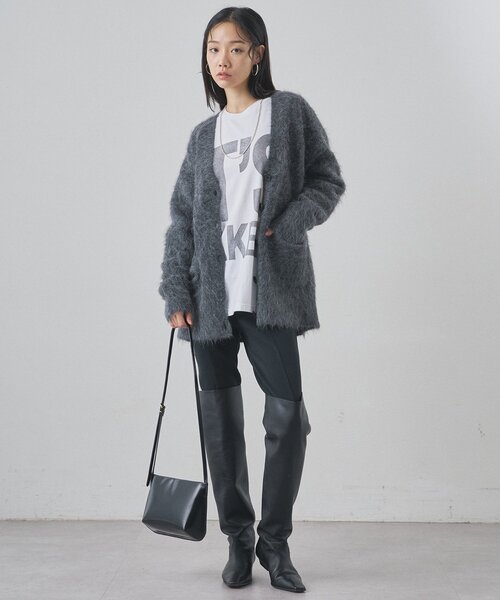 Whim Gazette（ウィムガゼット）の「スーリーアルパカカーディガン（カーディガン/ボレロ・レディース・オフホワイト/チャコールグレー・FREE）」の10枚目の写真