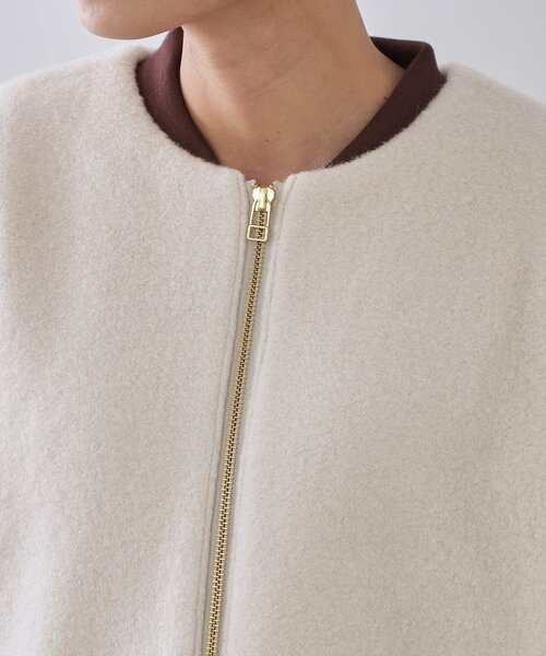 OPAQUE.CLIP（オペークドットクリップ）の「もこもこノーカラージップミドルコート【洗える】（ノーカラーコート・レディース・チャコールグレー/ライトベージュ・38/40/42）」の14枚目の写真