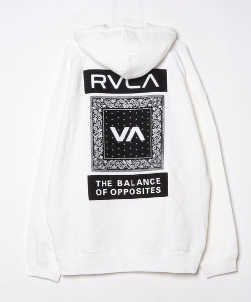 RVCA(ルーカ)の「【別注】ルーカ RVCA BANDANA BALANCE PATCH HD サーフ スウェットパーカー 限定コラボ(パーカー・メンズ・ブラック/ホワイト/ライトグレー・S/M/L/LL)」の4枚目の写真