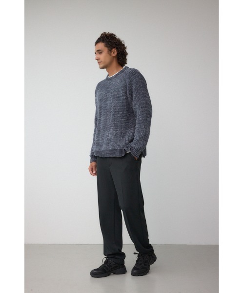 AZUL by moussy(アズールバイマウジー)の「ベロアモールラメ入りニットトップス(ニット/セーター・メンズ・グレー/ブラック/ダークネイビー・MEDIUM/LARGE)」の16枚目の写真