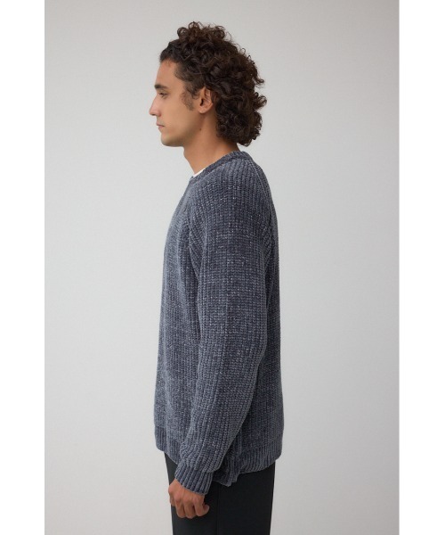 AZUL by moussy(アズールバイマウジー)の「ベロアモールラメ入りニットトップス(ニット/セーター・メンズ・グレー/ブラック/ダークネイビー・MEDIUM/LARGE)」の18枚目の写真