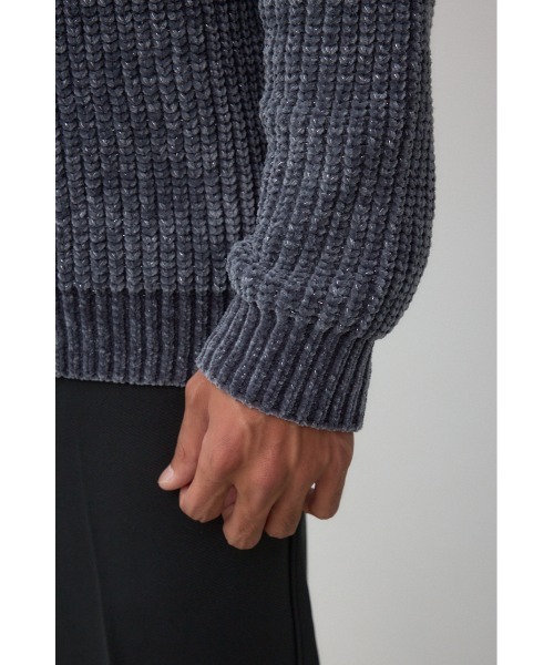 AZUL by moussy(アズールバイマウジー)の「ベロアモールラメ入りニットトップス(ニット/セーター・メンズ・グレー/ブラック/ダークネイビー・MEDIUM/LARGE)」の22枚目の写真