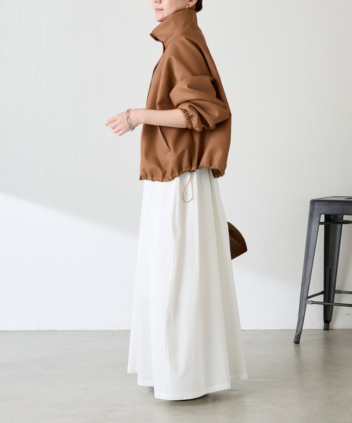 COLLAGE GALLARDAGALANTE（コラージュガリャルダガランテ）の「レザータッチ刺繍スタンドブルゾン（ブルゾン・レディース・キャメル・FREE）」の7枚目の写真