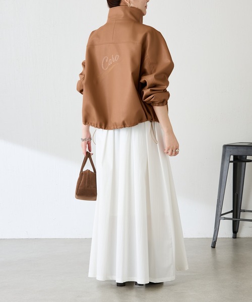 COLLAGE GALLARDAGALANTE（コラージュガリャルダガランテ）の「レザータッチ刺繍スタンドブルゾン（ブルゾン・レディース・キャメル・FREE）」の8枚目の写真