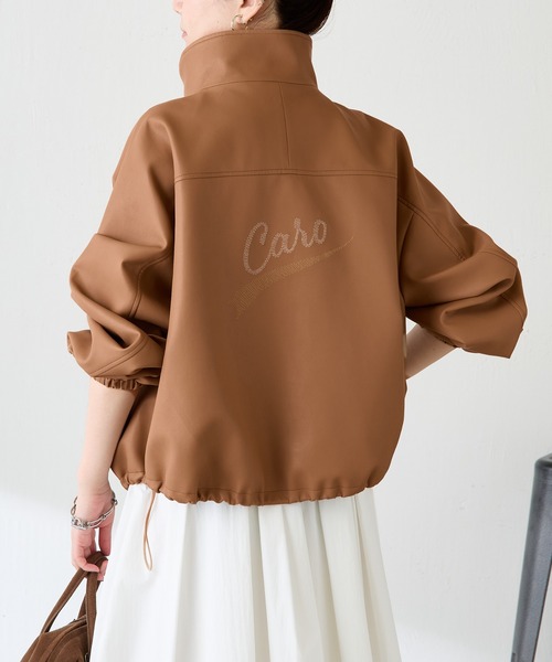 COLLAGE GALLARDAGALANTE（コラージュガリャルダガランテ）の「レザータッチ刺繍スタンドブルゾン（ブルゾン・レディース・キャメル・FREE）」の5枚目の写真