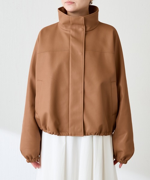 COLLAGE GALLARDAGALANTE（コラージュガリャルダガランテ）の「レザータッチ刺繍スタンドブルゾン（ブルゾン・レディース・キャメル・FREE）」の10枚目の写真