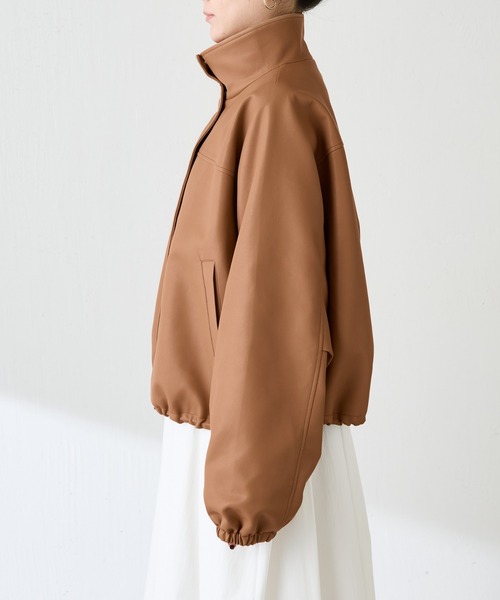 COLLAGE GALLARDAGALANTE（コラージュガリャルダガランテ）の「レザータッチ刺繍スタンドブルゾン（ブルゾン・レディース・キャメル・FREE）」の11枚目の写真