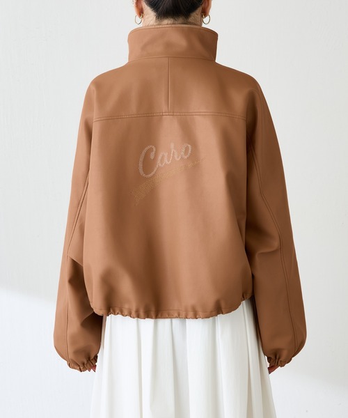 COLLAGE GALLARDAGALANTE（コラージュガリャルダガランテ）の「レザータッチ刺繍スタンドブルゾン（ブルゾン・レディース・キャメル・FREE）」の12枚目の写真