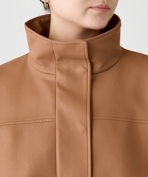 COLLAGE GALLARDAGALANTE（コラージュガリャルダガランテ）の「レザータッチ刺繍スタンドブルゾン（ブルゾン・レディース・キャメル・FREE）」の14枚目の写真