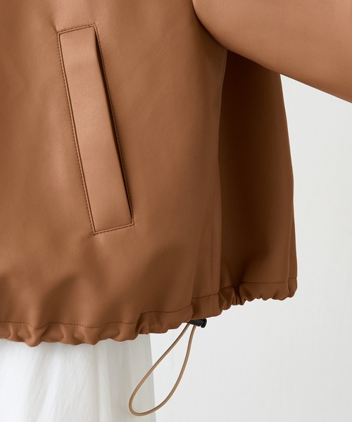 COLLAGE GALLARDAGALANTE（コラージュガリャルダガランテ）の「レザータッチ刺繍スタンドブルゾン（ブルゾン・レディース・キャメル・FREE）」の18枚目の写真