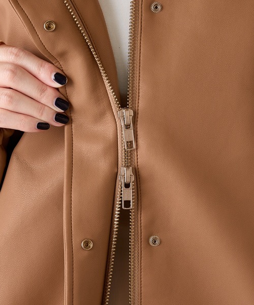 COLLAGE GALLARDAGALANTE（コラージュガリャルダガランテ）の「レザータッチ刺繍スタンドブルゾン（ブルゾン・レディース・キャメル・FREE）」の20枚目の写真