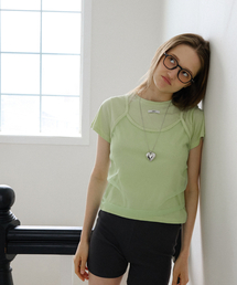 BUSTIER LAYERED T-SHIRT_LIME