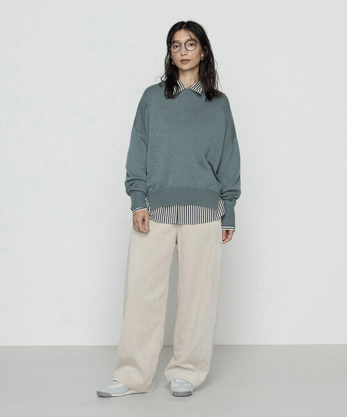 COMME CA Wardrobe(コムサワードローブ)の「オーガニックキュプラ混 ストライプシャツ(シャツ/ブラウス・レディース・ネイビー/ブラウン・FREE)」の16枚目の写真