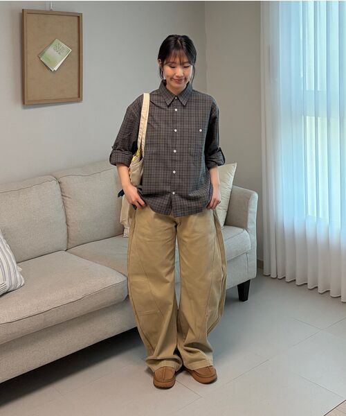 XERO（ゼロ）の「クロップロールアップチェックシャツ[チャコール]（シャツ/ブラウス・レディース・その他・MEDIUM/LARGE）」の6枚目の写真