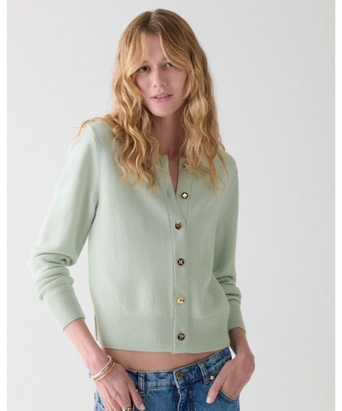 kate spade new york（ケイトスペード ニューヨーク）の「ノベルティ ボタン ネル カーディガン（カーディガン/ボレロ・レディース・グリーン・SMALL/MEDIUM）」の3枚目の写真