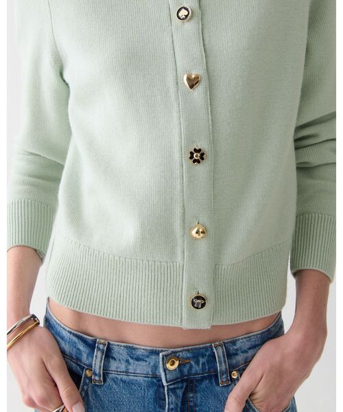 kate spade new york（ケイトスペード ニューヨーク）の「ノベルティ ボタン ネル カーディガン（カーディガン/ボレロ・レディース・グリーン・SMALL/MEDIUM）」の4枚目の写真