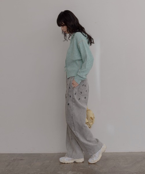 Eimee Law（エイミーロウ）の「ZIPスリットフーディーニットトップス（ニット/セーター・レディース・ダークグレー/ミント/ライトグレー/ピンク・FREE）」の6枚目の写真