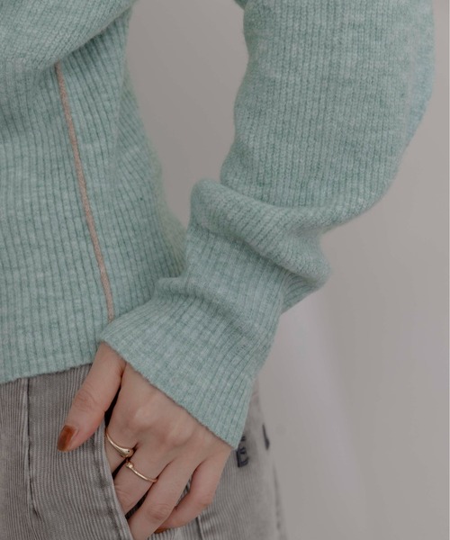 Eimee Law（エイミーロウ）の「ZIPスリットフーディーニットトップス（ニット/セーター・レディース・ダークグレー/ミント/ライトグレー/ピンク・FREE）」の21枚目の写真