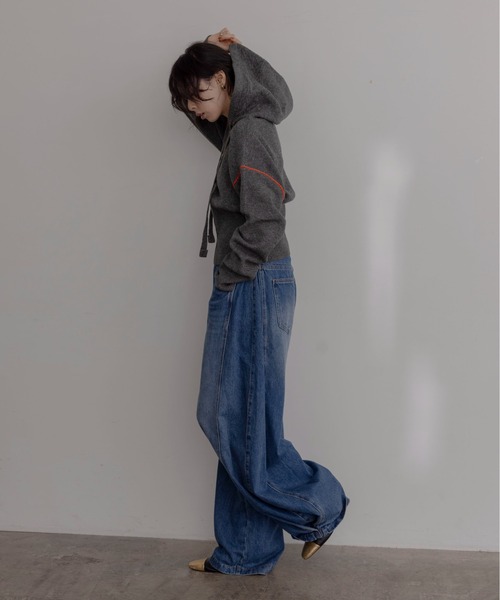 Eimee Law（エイミーロウ）の「ZIPスリットフーディーニットトップス（ニット/セーター・レディース・ダークグレー/ミント/ライトグレー/ピンク・FREE）」の22枚目の写真