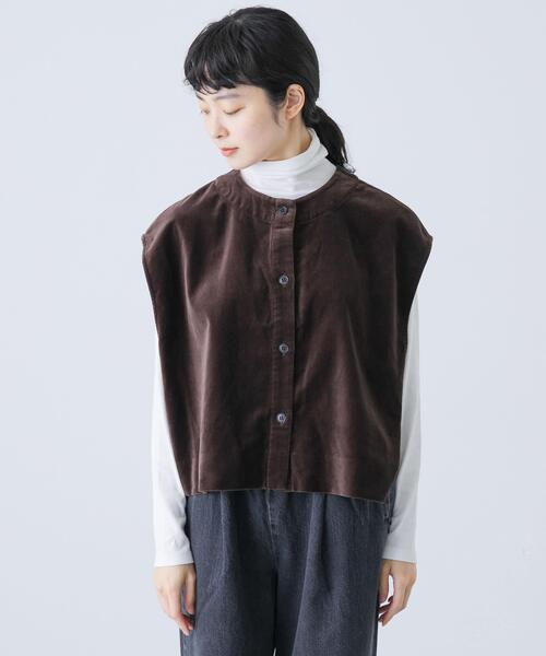 かぐれ（カグレ）の「コットンベルベット2WAYベスト（ベスト・レディース・グレー系その他/ブラウン・FREE）」の15枚目の写真