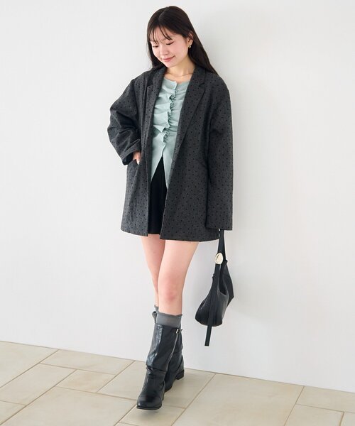 kastane ドットツイードジャケット セール】【セットアップ対応】ドットツイードジャケット（テーラード