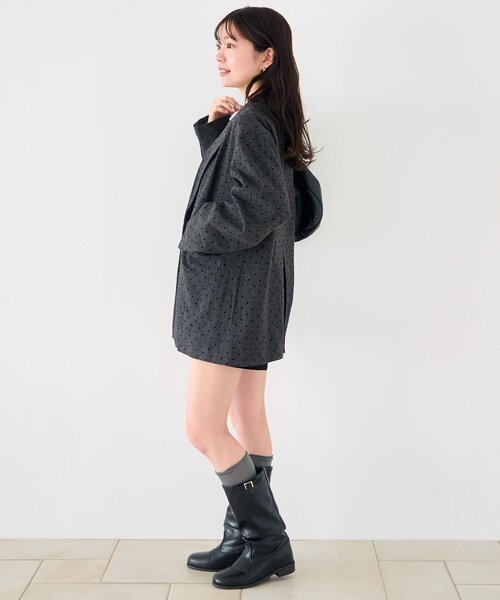 セール】【セットアップ対応】ドットツイードジャケット（テーラード